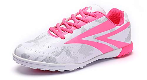 Mädchen Fußballschuhe Damen Fußballschuhe Atmungsaktiv Outdoor Fußball Sport Sneakers, - Pink R - Größe: 38.5 EU von SOCOO