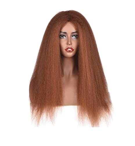 Perücken Herren Perücke Damen Lange Perücke Afro-Perücken Für Schwarze Frauen Naturhaarperücke Glattes Haar Perücke Synthetische Perücke Perücke Täglich (Color : B, Size : 23in) von SOCUY