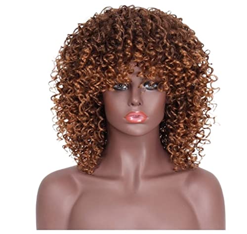Perücken Herren Perücke Damen Wig Wavy Black Perücken Chemische Faser Matte Material Explosive Curls Perücke for den täglichen Party Verwenden Sie Modeperücken Perücke Täglich (Color : C, Size : 12 von SOCUY