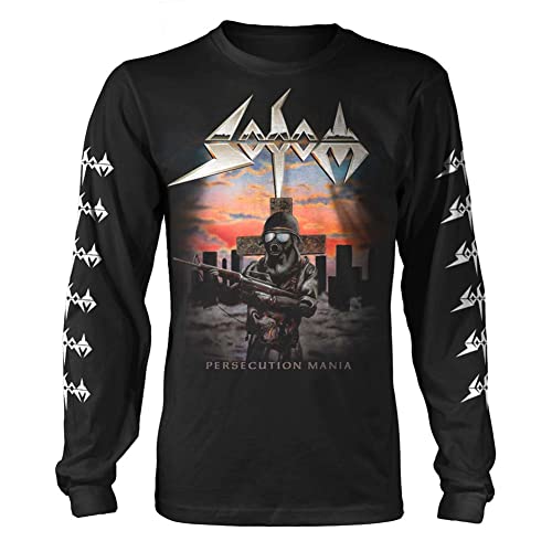 Sodom Persecution Mania Männer Langarmshirt schwarz XXL 100% Baumwolle Band-Merch, Bands von Sodom