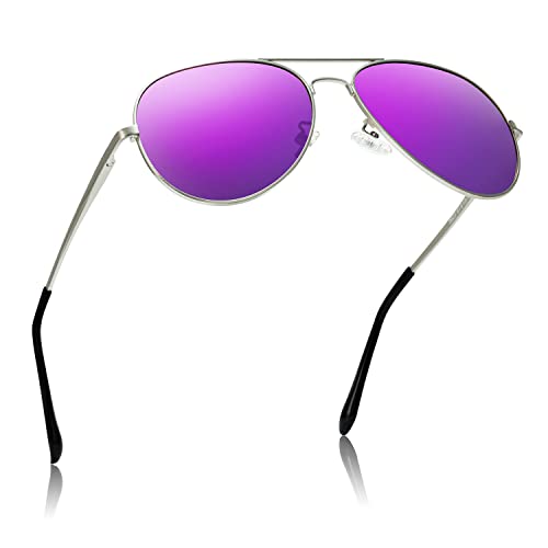 SODQW Sonnenbrille Damen Verspiegelt Polarisiert Mode Brille für Autofahren Angeln Metallrahmen mit UV400 Schutz von SODQW