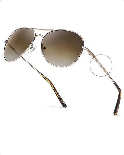 SODQW Polarisiert Sonnenbrill Herren Damen Retro Metallrahmen Brille Sunglasses mit 400 UV-Schutz von SODQW