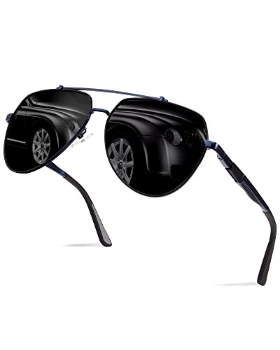 SODQW Polarisiert Sonnenbrille Herren Damen Metallrahmen Brille mit UV400 Schutz Sunglasses von SODQW