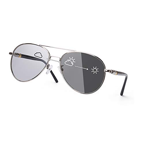 Polarisierte Sonnenbrille Herren Photochromatisch für Fahren Draussen Sports mit Ultraleicht Metallrahmen Leicht UV400 Schutz von SODQW