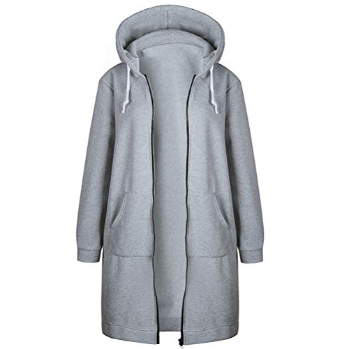 SODSIM Kapuzenpullover Damen Lang Zipped Hoodie Sweatshirtjacke mit Kapuze Winter Kapuzenjacke mit Reißverschluss von SODSIM