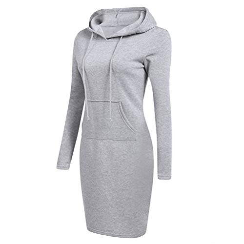 SODSIM Damen Bodycon Kapuzenkleid Hoodie Sweatshirt Kleid mit Kapuze und Tasche Lange Kapuzenpulli Kleid von SODSIM