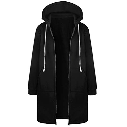 SODSIM Kapuzenpullover Damen Lang Zipped Hoodie Sweatshirtjacke mit Kapuze Winter Kapuzenjacke mit Reißverschluss von SODSIM