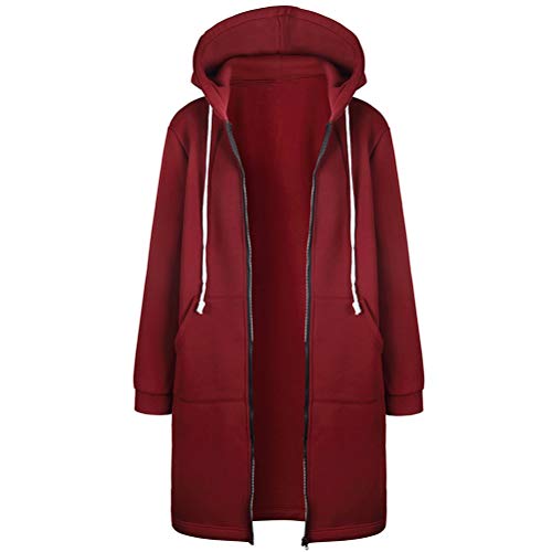 SODSIM Kapuzenpullover Damen Lang Zipped Hoodie Sweatshirtjacke mit Kapuze Winter Kapuzenjacke mit Reißverschluss von SODSIM