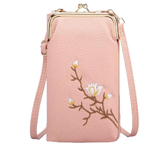 SOECOG Continentau Geldbörse, Umhängetasche für Damen mit Handyhalter, Mini-Reisepass-Münzbörse, Messenger Bag (Pink) von SOECOG