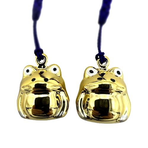 SÖPÖSÖPÖ Goldener Frosch-Anhänger, 2 Stück x 10 cm, Set Dienstmädchen in Japan, süßes Amulett, japanischer Stil, Souvenir, Geschenk von SÖPÖSÖPÖ