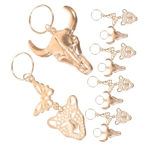 SOESFOUFU 10stücke Leopardenkopf Haarschmuck Zopf-charms Dreadlock-anhänger Flechtschmuck Für Zöpfe Haaranhänger Zopfaccessoires Haarflechtschmuck von SOESFOUFU