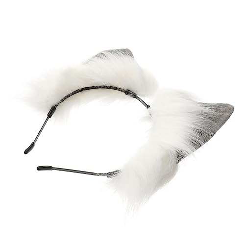 1Stk Stirnband mit Tierohren katze kostüm ohren fuchsohren stofftiere wolf ohren cosplay bunny suit fursuit faltbar schmücken Kleidung einstellen Damen Kopfbedeckung Plüschstoff von SOESFOUFU