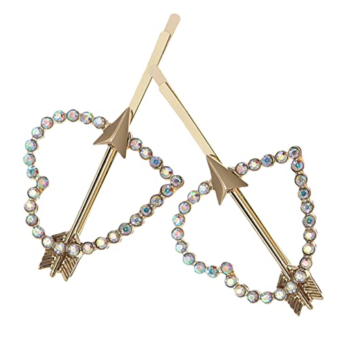 SOESFOUFU 2stücke Dekorative Haarnadeln Mit Herz-rhinestones Luxus Metall Haarspangen Für Frauen Stilvolle Haarschmuck Für Hochzeiten Partys Und Besondere Anlässe von SOESFOUFU