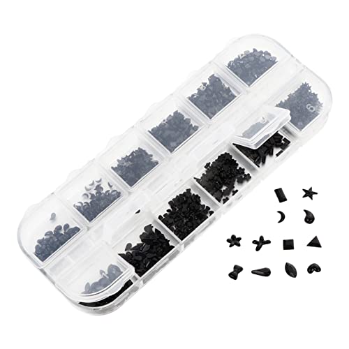 SOESFOUFU 1 Schachtel Premium Nageldekoration Box mit Langlebigen Schwarzen DIY Nail Art Strasssteinen Einfach Anzuwenden für Festival Party Hochzeit Vielseitiges Nagel Schmuck für Kreative von SOESFOUFU
