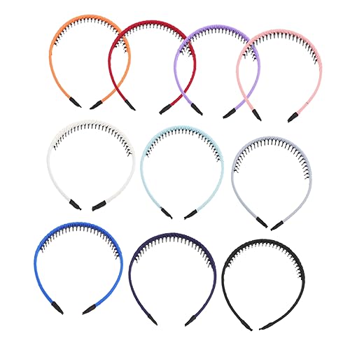 SOESFOUFU 10stücke Stilvolle Haarbänder Mit Zähnen Stoffbezogen Für Frauen Rutschfest Für Alltag Partys Und Mehr Langlebig Und Tragbar von SOESFOUFU