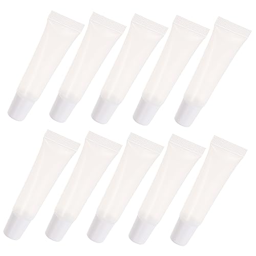 SOESFOUFU 10stücke Nachfüllbare Lip Glazes Tubes Transparente Lippenpflege Behälter Für Lip Gloss Für Reisen Und Tägliche Anwendung Weißer Deckel Und Stopfen von SOESFOUFU