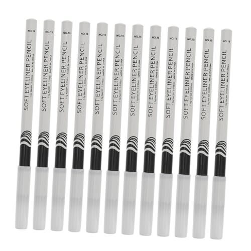 SOESFOUFU 12 Stück Teiliges Weißes Eyeliner Stift Wasserfeste Kosmetikstifte mit Holzgriff Vielseitig als Highlighter Lidschatten und Eyeliner für Natürliche Augen Make Up Effekte Kompakt von SOESFOUFU