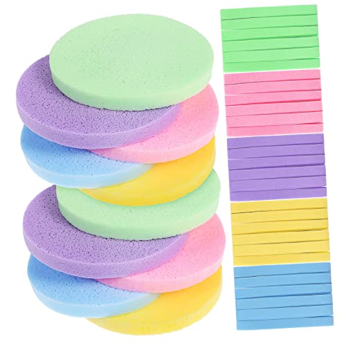SOESFOUFU 120stücke Komprimierte Gesichtsreinigungsschwämme Für Sanfte Reinigung Und Make-up-entfernung Für Frauen Und Mädchen Leicht Und Tragbar Verschiedenen Farben Erhältlich von SOESFOUFU