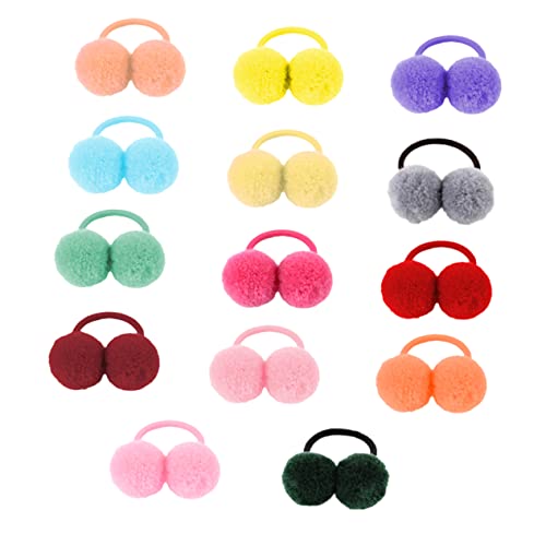 SOESFOUFU 14stücke Kinder Plüsch Ball Haargummis Elastisch Farbenfroh Für Mädchen Haarschmuck Für Zuhause Und Partys von SOESFOUFU