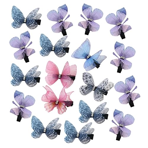 SOESFOUFU 18stücke Mini Schmetterlinge Haar Clips Schöner Haarschmuck Haar Zubehör Bewegliche Schmetterlings Clips Für Mädchen Frauen von SOESFOUFU