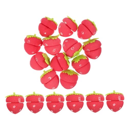 SOESFOUFU 18 Stück Teiliges Erdbeer Schwamm Haarwickler für Frauen Weiche Hitzefreie Lockenwickler zum Schlafen Leicht und Tragbar für Vielseitiges Styling für Nacht und Reisen von SOESFOUFU