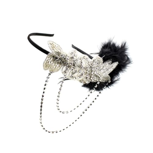 SOESFOUFU 1Stk Stirnband mit Strassquaste hochzeitshaar schmuck wedding hair accessories Haarschmuck für die Hochzeit schwarze Zierleiste hochzeitsdeko Haargummis Dekor Strass Stirnband Frau von SOESFOUFU