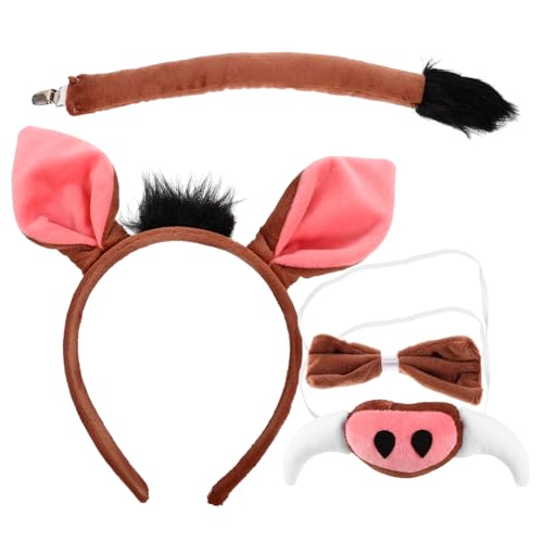 SOESFOUFU 1satz Kostümset Für Schweineohren Haarreif Nase Und Fliege Für Tier-themenpartys Cosplay Und Fotoshootings Aus Strapazierfähigem Material Süßes Design SOESFOUFU 1satz Kostümset Für Schweineohren Haarreif Nase Und Fliege Für Tier-themenpartys Cosplay Und Fotoshootings Aus Strapazierfähigem Material Süßes Design von SOESFOUFU