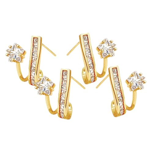 SOESFOUFU 2 Paare Leichte Stern Ohrstecker Damen Metalldekorative Ohrringe Modisch Komfortabel Alltag Geschenk von SOESFOUFU