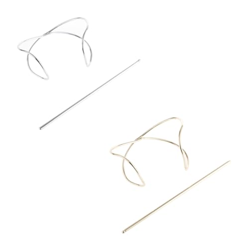 SOESFOUFU 2 Sätze Metall Haarstab Haarhalter Haarnadel Damen Haarschmuck Unregelmäßiges Design Gold Silber Für Alltag Hochzeit Party Frisuren Zubehör von SOESFOUFU