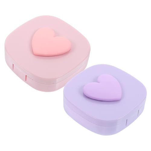 SOESFOUFU 2sätze Kontaktlinsen Aufbewahrungsboxen Tragbarer Organizer Für Kontaktlinsen Im Kleinformat Für Reisen Und Lila Auslaufsicher Und Praktisch Für Unterwegs von SOESFOUFU