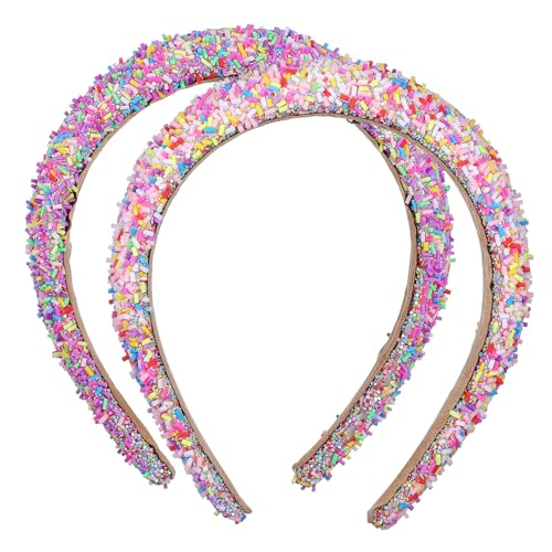 SOESFOUFU 2stücke Stirnbänder Für Damen Gepolstertes Sprinkles-stirnband Aus Candy-haarbänder Für Party Und Urlaub Für Frauen Und Mädchen von SOESFOUFU