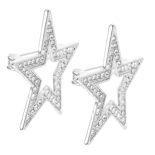 SOESFOUFU 2 Stück Broschen Anstecknadeln aus Zinklegierung Fünfzackiger Stern Modischer Reversschmuck für Damen und Herren Anzüge Vielseitig Kombinierbar für Kleidung und Accessoires von SOESFOUFU