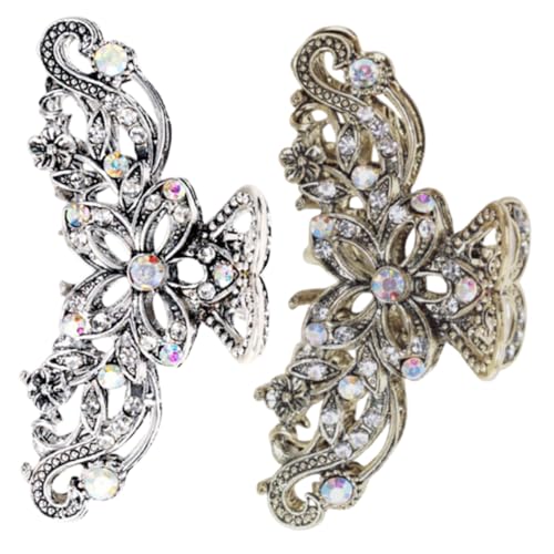SOESFOUFU 2stücke Strass Haarspangen Vintage Haarklammern Gold Und Silber Für Damen Und Mädchen Für Hochzeiten Und Festliche Anlässe Mit Starkem Und Glänzendem Design von SOESFOUFU