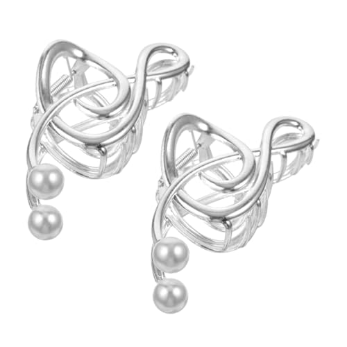SOESFOUFU 2stücke Perlen-haarklammern Im Musiknoten-design Eleganter Haarschmuck Für Damen Metallische Haarklauen Für Dickes Haar Für Festivals Und Besondere Anlässe von SOESFOUFU