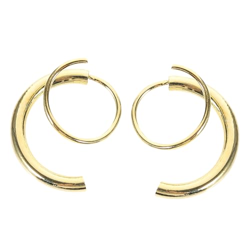 SOESFOUFU 2 Stück Kupfer Vergoldete Minimalist Spiral Ohrkletterer Ohrringe für Damen Mädchen Leichte Allergikerfreundliche Piercing Ohrstecker Modische Wickel designs für Alltag und Party von SOESFOUFU
