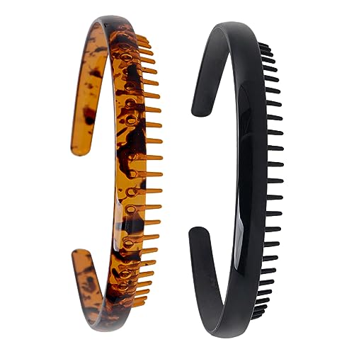 SOESFOUFU 2stücke Zahn Stirnband Für Damen Mit Kamm Haarband Anti-slip Haarbänder Langlebiges Material Leichtes Kopfschmuck Für Täglichen Gebrauch von SOESFOUFU