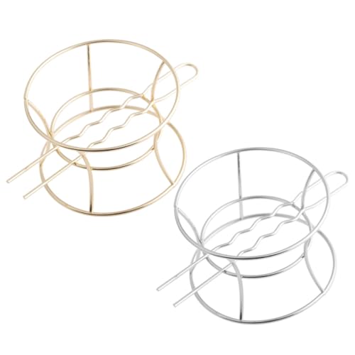 SOESFOUFU 2 Stück Teiliges Metall Dutt halter Vintage Haarschmuck Damen Langlebig und Einfach zu Nutzen Dekorative Haarklammer für Alltag Party Hochzeit Festliches Styling Gold und Silber von SOESFOUFU