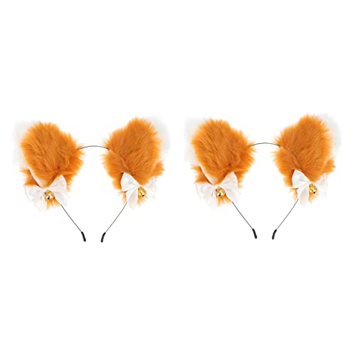 SOESFOUFU 2stücke Cosplay Ohren Stirnband Plüsch Ohr-haarreif Party-haarband Für Halloween Kostüm-requisiten Maskerade Geburtstagsparty Kopfbedeckung von SOESFOUFU