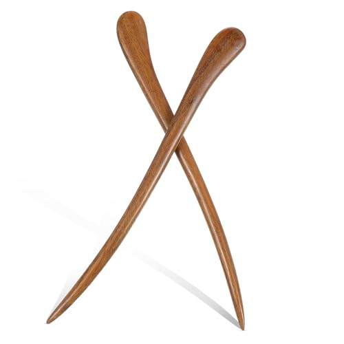 SOESFOUFU 2 Stück Vintage Haarstäbchen aus Grünem Sandelholz Handgefertigte Haarnadeln für Damen Langlebiger Haarschmuck im Retro Stil für Partys und Alltag von SOESFOUFU
