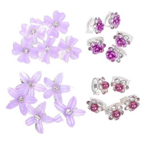 SOESFOUFU 20 Stück Mini Haarspangen Vintage Stil Kleine Blumen Haarklammern für Damen Sichere Haarklammern für Stirnfransen und Zöpfe mit Filigranen Blüten von SOESFOUFU