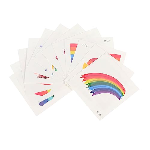 SOESFOUFU 24St Gesichtsaufkleber wasserfeste Aufkleber temporary tattoos Aufkleber für Körpertattoos Kinder und Taoos Nagelaufkleber lgbt-Regenbogenaufkleber Aufkleber mit Regenbogenfahne von SOESFOUFU