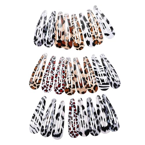 SOESFOUFU 24stücke Haarnadeln Mit Druckknopf Im Leopardenmuster Entenschnabel-clips Haarklammern Für Damen Geeignet Für Verschiedene Haararten Und Anlässe Aus Legierung Einfach Zu Öffnen Sch von SOESFOUFU