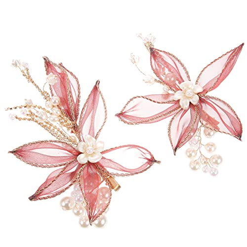 SOESFOUFU 2stücke Blumen-haarspangen Mit Quasten Rutschfeste Haarklammern Für Frauen Und Mädchen Für Hochzeiten Partys Und Alltag Elegantes Haaraccessoire Für Dünnes Haar von SOESFOUFU
