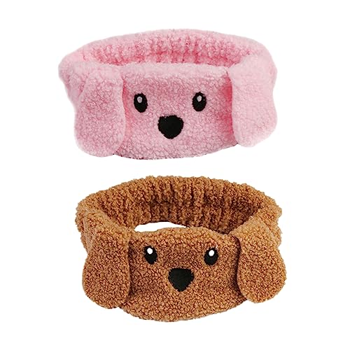 SOESFOUFU 2St Gesichtswaschstirnband Haarband zähneputzen Augenschutz zum Schlafen Hunde-Make-up-Stirnband kuscheltier Haargummi schöne mädchen stirnbänder Stirnband zum Waschen des Gesichts von SOESFOUFU