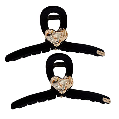 SOESFOUFU 2stücke Haarklammern Herzdesign Große Haarklammer Für Damen Rutschfest Elegant Und Praktisch Für Büro Schule Und Freizeit Hochwertige Haarspangen Für Jeden Anlass von SOESFOUFU