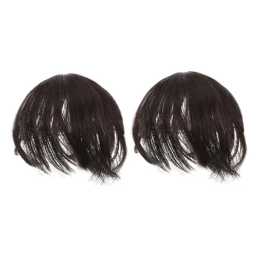 SOESFOUFU 2Stücke Kurzhaar Haaraufsatz für Damen Volumensteigernde Clip in Extensions Kunsthaar Topper zur Abdeckung von Grauen Haaren Einfaches Design für Sofortiges Volumen von SOESFOUFU