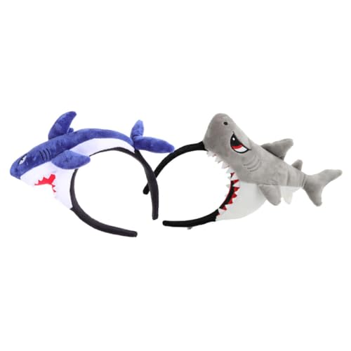 SOESFOUFU 2er Set Cartoon Tier Haarreif Haifisch Kopfband Für Niedliche Haardekoration Und Ideal Für Kostüme Und Partys von SOESFOUFU