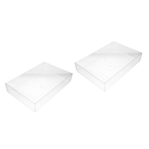 SOESFOUFU 2er-box Schubladenaufbewahrung Klar Lagerbehälter Schreibtisch-organizer Make-up-palette Schubladen-organizer-fach Aufbewahrungsschubladen Tischkühlschrank Plastik von SOESFOUFU