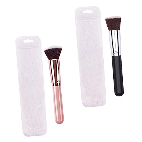 SOESFOUFU 2er-set Make-up-pinsel Rougepinsel Foundation-pinsel Griff in Roségold Weich Dicht Kein Ausfallen Für Frauen Und Mädchen von SOESFOUFU