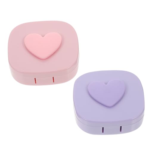 SOESFOUFU 2sätze Kontaktlinsenbehälter Reisebox Kleine Linsenbox Dicht Verschlossen Linsen-aufbewahrungsbehälter Kosmetiklinsenbehälter Für Damen von SOESFOUFU